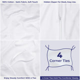 American Soft Linen Luxury 100% Cotton Sateen Weave Duvet Cover Set, 1 Duvet Cover and 2 Pillow Shams, Machine Washable 3 Piece Bedding Sets