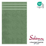 Salem 4 Piece 100% Cotton Luxury Turkish Bath Towel Sets