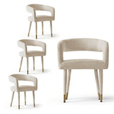 Anna Modern Upholstered Dining Chairs with Arm (Set of 4)