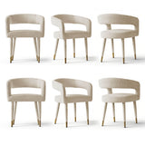 Anna Modern Upholstered Dining Chairs with Arm (Set of 6)