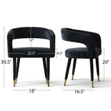 Anna Modern Upholstered Dining Chairs with Arm (Set of 4)