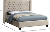 Ashton Contemporary Wing Bed with Elegant Tufted Design and Chrome Nailheads for Luxurious Comfort