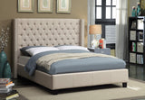 Ashton Contemporary Wing Bed with Elegant Tufted Design and Chrome Nailheads for Luxurious Comfort