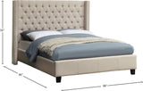 Ashton Contemporary Wing Bed with Elegant Tufted Design and Chrome Nailheads for Luxurious Comfort