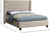 Ashton Contemporary Wing Bed with Elegant Tufted Design and Chrome Nailheads for Luxurious Comfort