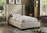 Ashton Contemporary Wing Bed with Elegant Tufted Design and Chrome Nailheads for Luxurious Comfort