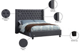 Ashton Contemporary Wing Bed with Elegant Tufted Design and Chrome Nailheads for Luxurious Comfort