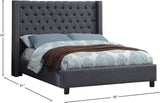 Ashton Contemporary Wing Bed with Elegant Tufted Design and Chrome Nailheads for Luxurious Comfort