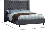 Ashton Contemporary Wing Bed with Elegant Tufted Design and Chrome Nailheads for Luxurious Comfort