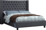 Ashton Contemporary Wing Bed with Elegant Tufted Design and Chrome Nailheads for Luxurious Comfort