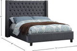 Ashton Contemporary Wing Bed with Elegant Tufted Design and Chrome Nailheads for Luxurious Comfort