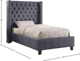 Ashton Contemporary Wing Bed with Elegant Tufted Design and Chrome Nailheads for Luxurious Comfort