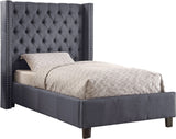 Ashton Contemporary Wing Bed with Elegant Tufted Design and Chrome Nailheads for Luxurious Comfort