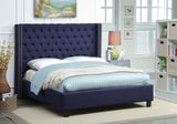 Ashton Contemporary Wing Bed with Elegant Tufted Design and Chrome Nailheads for Luxurious Comfort