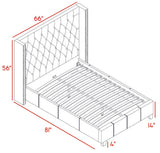 Ashton Contemporary Wing Bed with Elegant Tufted Design and Chrome Nailheads for Luxurious Comfort