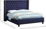 Ashton Contemporary Wing Bed with Elegant Tufted Design and Chrome Nailheads for Luxurious Comfort