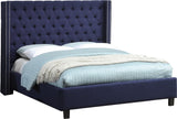 Ashton Contemporary Wing Bed with Elegant Tufted Design and Chrome Nailheads for Luxurious Comfort