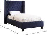 Ashton Contemporary Wing Bed with Elegant Tufted Design and Chrome Nailheads for Luxurious Comfort