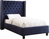 Ashton Contemporary Wing Bed with Elegant Tufted Design and Chrome Nailheads for Luxurious Comfort