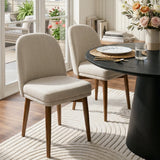 Athena Linen Upholstered Solid Wood Dining Chairs (Set of 6)