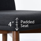 Athena Linen Upholstered Solid Wood Dining Chairs (Set of 4)
