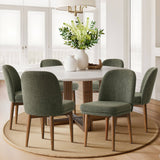 Athena Linen Upholstered Solid Wood Dining Chairs (Set of 4)