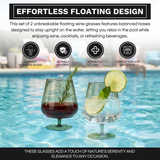 Floating Wine Glasses for Pool - Set of 2-15 OZ (Muted Green)