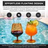 Floating Wine Glasses for Pool - Set of 2-18 OZ (Burnt Orange)