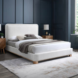 Nolita Linen Textured Bed - Luxurious Soft Fabric with Solid Wood Base for Elegant Bedroom Upgrade