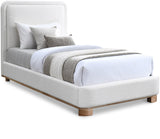 Nolita Linen Textured Bed - Luxurious Soft Fabric with Solid Wood Base for Elegant Bedroom Upgrade