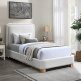 Nolita Linen Textured Bed - Luxurious Soft Fabric with Solid Wood Base for Elegant Bedroom Upgrade