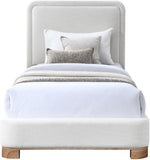 Nolita Linen Textured Bed - Luxurious Soft Fabric with Solid Wood Base for Elegant Bedroom Upgrade