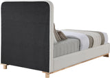 Nolita Linen Textured Bed - Luxurious Soft Fabric with Solid Wood Base for Elegant Bedroom Upgrade