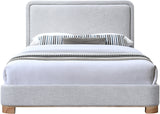 Nolita Linen Textured Bed - Luxurious Soft Fabric with Solid Wood Base for Elegant Bedroom Upgrade