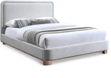 Nolita Linen Textured Bed - Luxurious Soft Fabric with Solid Wood Base for Elegant Bedroom Upgrade