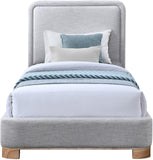 Nolita Linen Textured Bed - Luxurious Soft Fabric with Solid Wood Base for Elegant Bedroom Upgrade