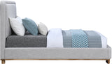 Nolita Linen Textured Bed - Luxurious Soft Fabric with Solid Wood Base for Elegant Bedroom Upgrade