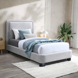 Nolita Bed - Luxurious Linen Textured Fabric Design with Solid Wood Base for a Stylish Bedroom Upgrade
