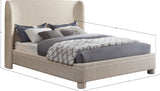 Penny Full Bed - Luxurious Upholstered Bed with Curved Headboard for Elegant Bedroom Decor Upgrade