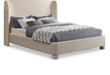 Penny Full Bed - Luxurious Upholstered Bed with Curved Headboard for Elegant Bedroom Decor Upgrade