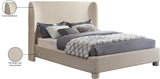 Penny King Bed - Elegant Upholstered Design with Curved Headboard for Luxurious Bedroom Makeover