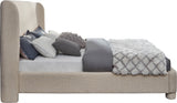 Penny King Bed - Elegant Upholstered Design with Curved Headboard for Luxurious Bedroom Makeover