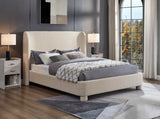 Penny Polyester Fabric Queen Bed - Elegant Curved Headboard for a Luxurious Bedroom Upgrade