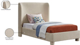Penny Twin Bed - Elegant Upholstered Bed with Curved Headboard for Stylish Bedroom Decor Upgrade