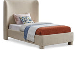 Penny Twin Bed - Elegant Upholstered Bed with Curved Headboard for Stylish Bedroom Decor Upgrade