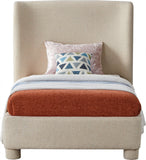 Penny Twin Bed - Elegant Upholstered Bed with Curved Headboard for Stylish Bedroom Decor Upgrade