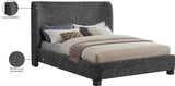 Penny Polyester Fabric Queen Bed - Elegant Curved Headboard for a Luxurious Bedroom Upgrade