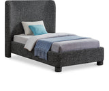 Penny Twin Bed - Elegant Upholstered Bed with Curved Headboard for Stylish Bedroom Decor Upgrade