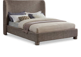Penny Full Bed - Luxurious Upholstered Bed with Curved Headboard for Elegant Bedroom Decor Upgrade