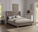 Penny King Bed - Elegant Upholstered Design with Curved Headboard for Luxurious Bedroom Makeover